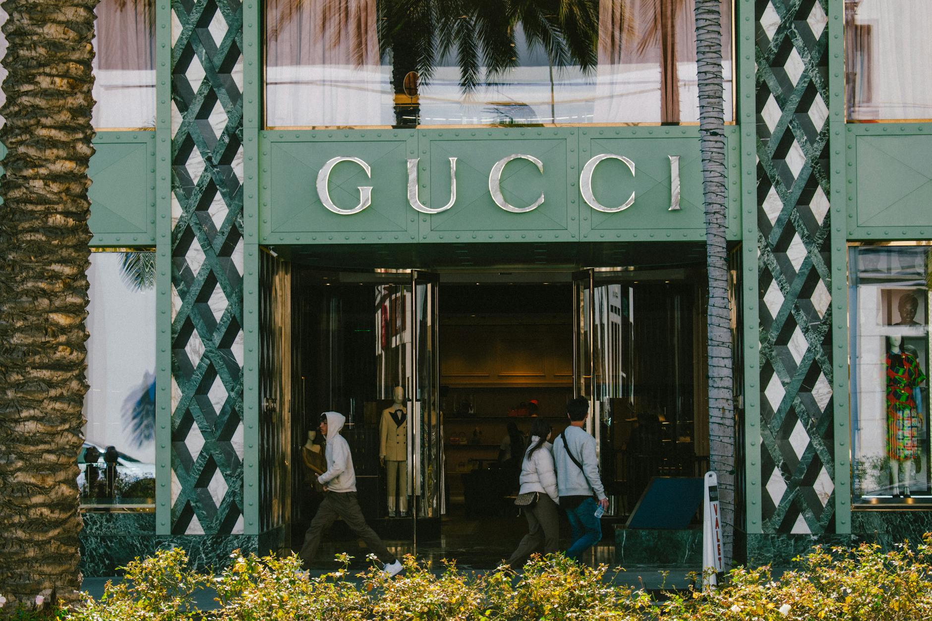 facade of gucci store